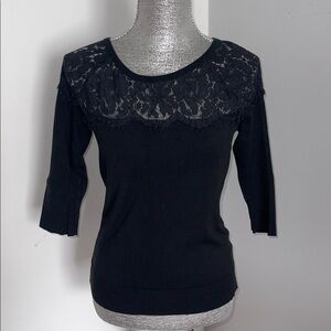 NY&Co Black Lace Detail Top